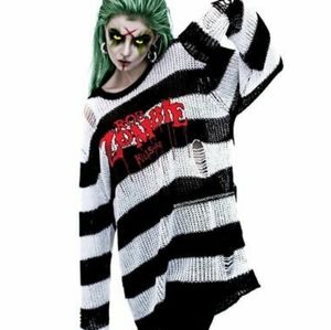 Rob Zombie Knit Striped Sweater
